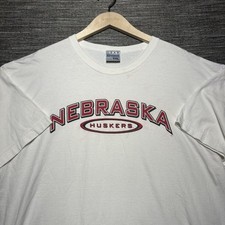 Nebraska Huskers Vintage Shirt Men's 2XL White Short Sleeve