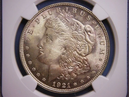 1921-P MORGAN SILVER DOLLAR__SILVER COIN__STUNNING EYE APPEAL__NGC GRADED MS65