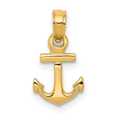 14k Mini Anker Anhänger Armband Halskette