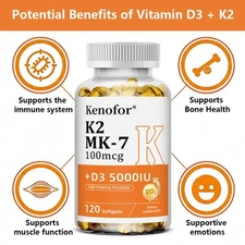 Vitamin K2 MK-7 Promote Bone And Metabolism Diuretic Effect Immune Support