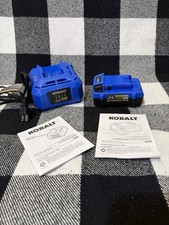 Kobalt 24V MAX 4.0 Ah Extended Run Lith-Ion Battery 24v Max Charger Kit