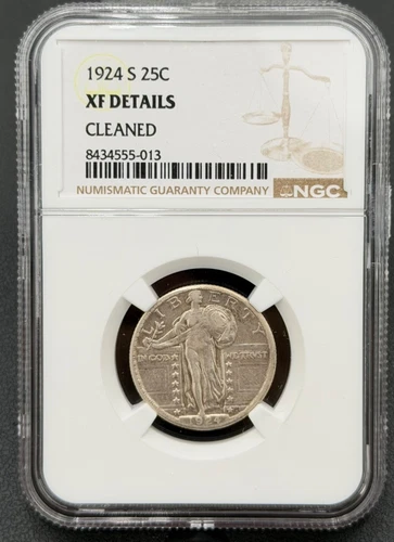1924 S 25C Standing Liberty Quarter NGC Extra Fine, Low Mintage Semi-Key Date