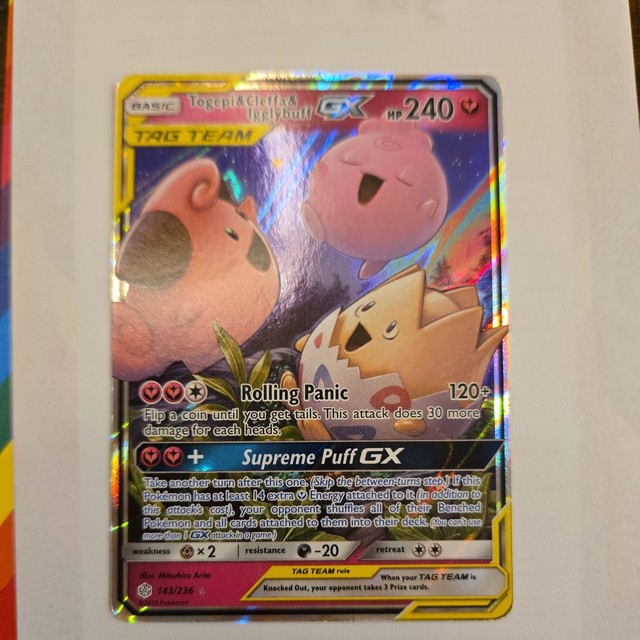 Togepi & Cleffa & Igglybuff GX 143/236 Sm-Cosmic Eclipse Holo