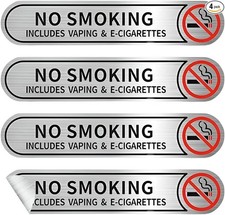 4PCS No Smoking Stickers for Cars, 5x1 Inch Vinyl Decals Warning A Color: 4pcs