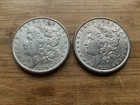US Morgan Silver Dollars 2 coins circulated details Pre 1904 Lot S1