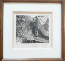 Abstract Etching Framed. AP and include a dedication. Signed 1978