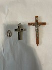 Our Lady Virgin Mary Miraculous Medal Pendant 1 Cross Pendant & 1 Cross w/ Jesus — photo 1
