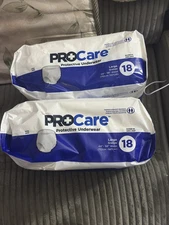 PROCARE ADULT PROTECTIVE UNISEX UNDERWEAR IN A LARGE SIZE 18 PACK. BRAND NEW