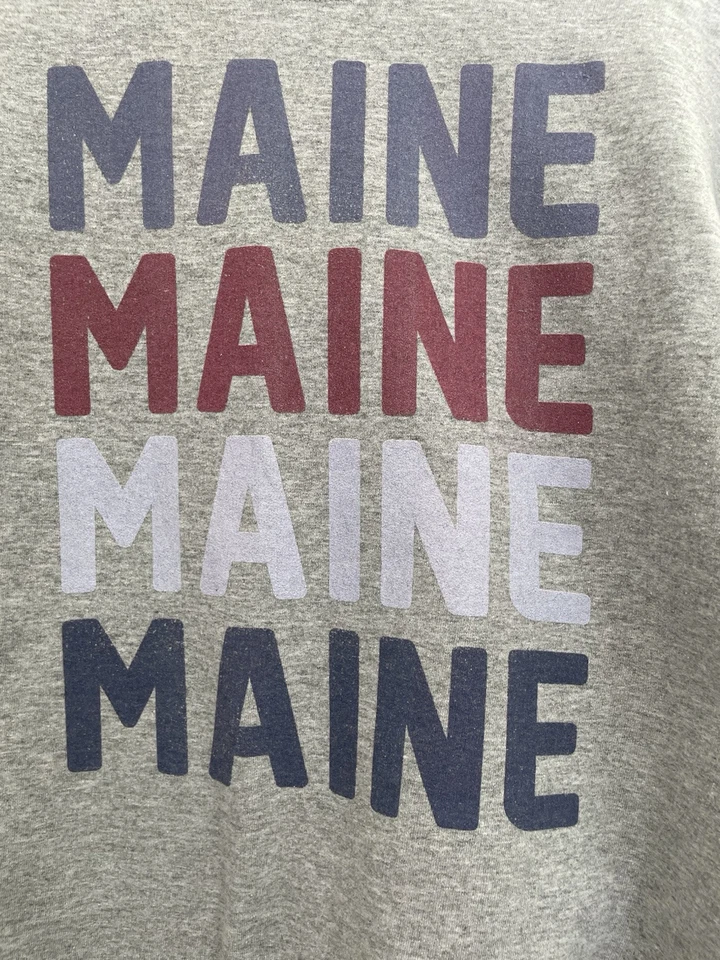 Fifth Sun Adults Maine Graphic Cozy Fleece Crewneck Pullover Sweatshirt Gray L - Image 4 of 4