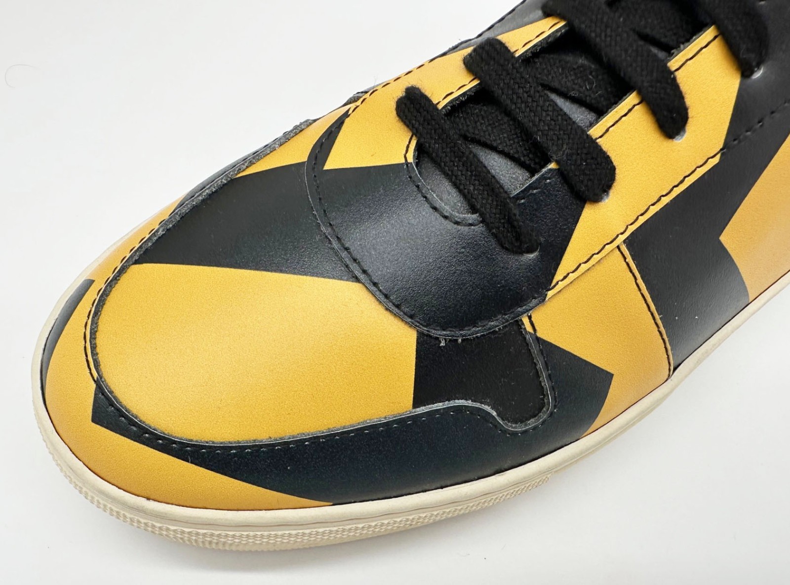 VIVIENNE WESTWOOD BLACK & YELLOW LEATHER TRAINERS SHOES BNWB RARE UK10 EU44 US11 image 6