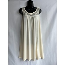Vintage Lorraine Nightgown Lace Cream Midi Slip Romantic Retro Size M Victorian