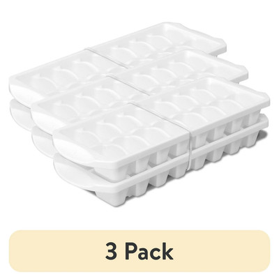 Sterilite Set of 6 Stacking Ice Cube Trays Plastic, White Color
