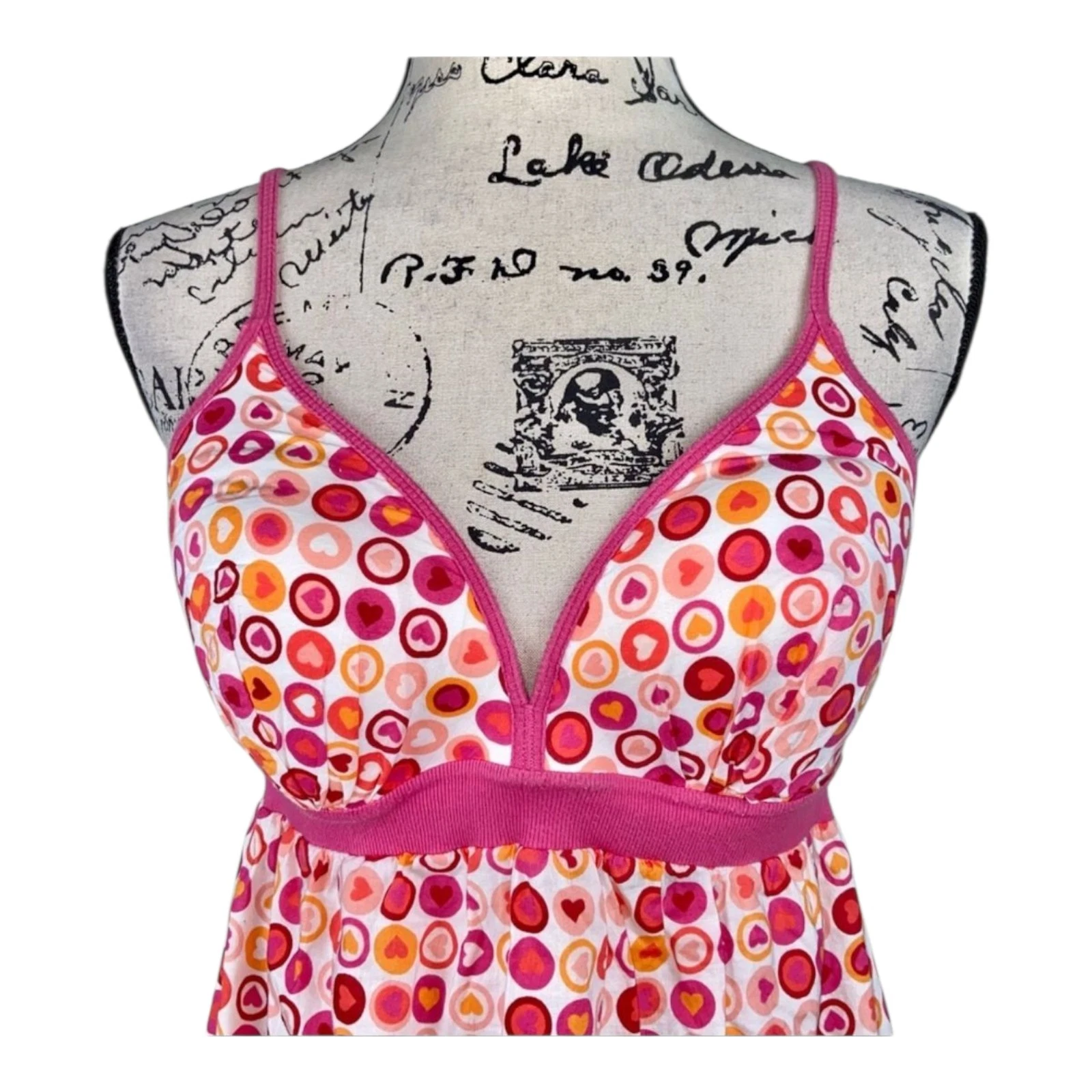 UNDERCOVER Abito raro vintage 07 Victoria's Secret ipex rosa a pois babydoll aderente svasato nuovo senza etichette S