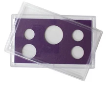 Empty Plastic Lens with Purple Insert A Holds 5 Coins