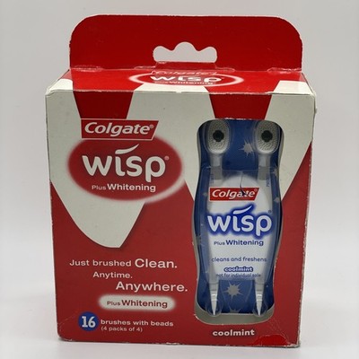 New Sealed Colgate Wisp Plus Whitening Cool Mint Toothbrushes Discontinued NOS
