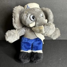 VTG SOS Toys Navy Sailor Elephant RARE Cute Nautical 8 Plush Stuffed Animal