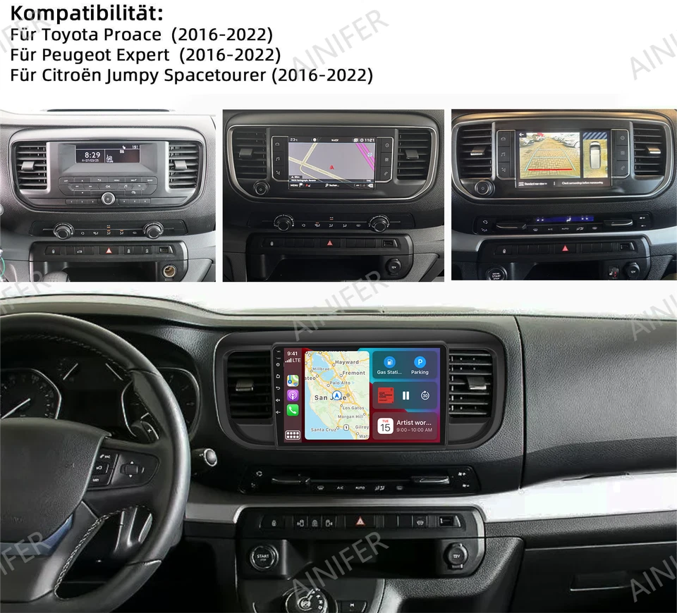 8Core Android13 Carplay Autoradio Für Citroen Jumpy Peugeot Expert GPS Navi - Bild 2 von 4