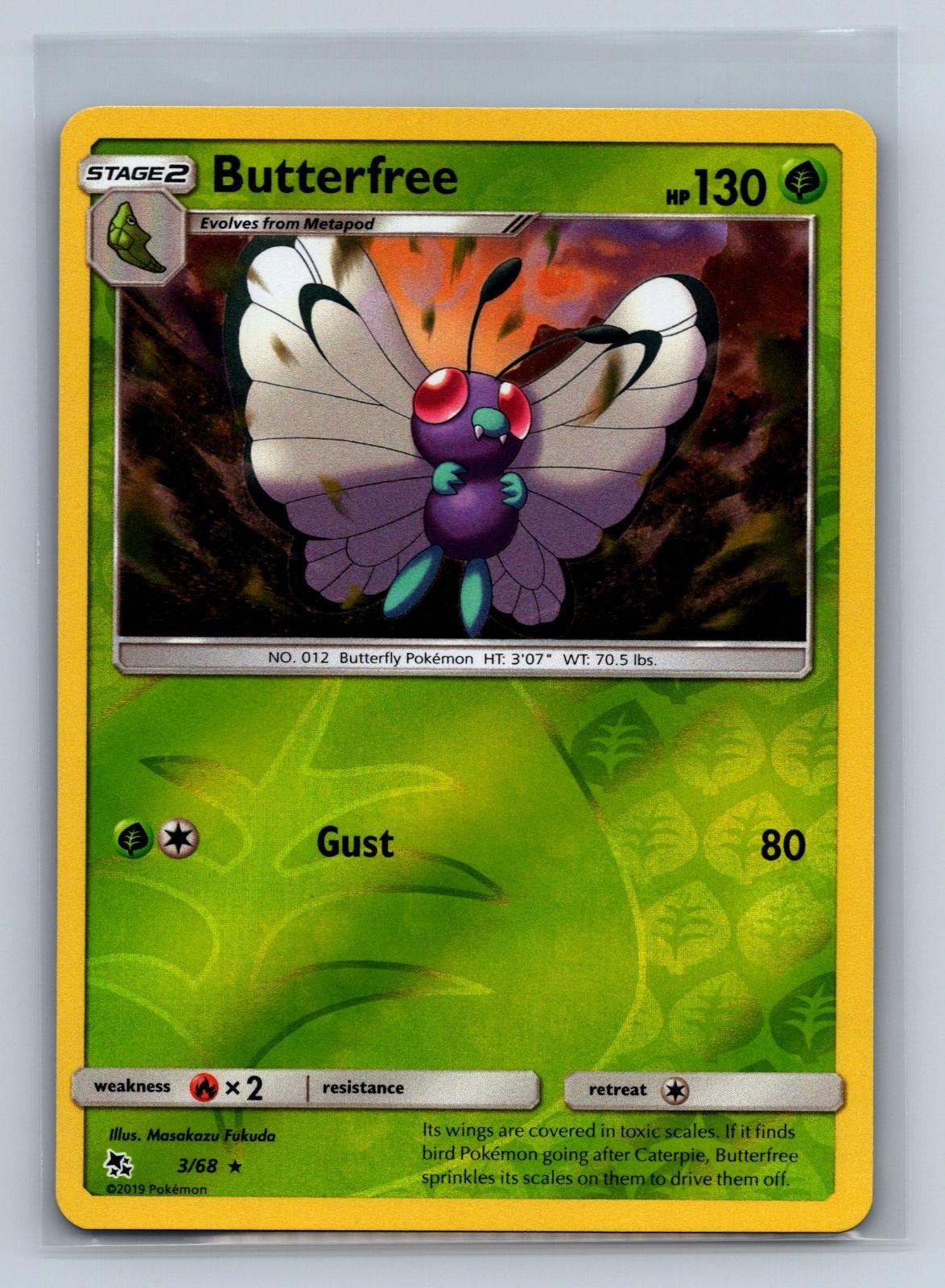 Butterfree 3/68 Rare Hidden Fates Pokemon Reverse Holo NM/M 707c-30