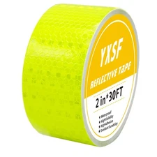 YXSF Yellow Fluorescent Reflective Tape,2 InchÃ—32 Feet Reflector Strips,High