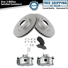 Front Brake Calipers Ceramic Pads & Rotors Fits 2008-2016 Mitsubishi Lancer