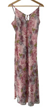 If By Sea Strapless Floral Asymmetrical Maxi Dress Pink M