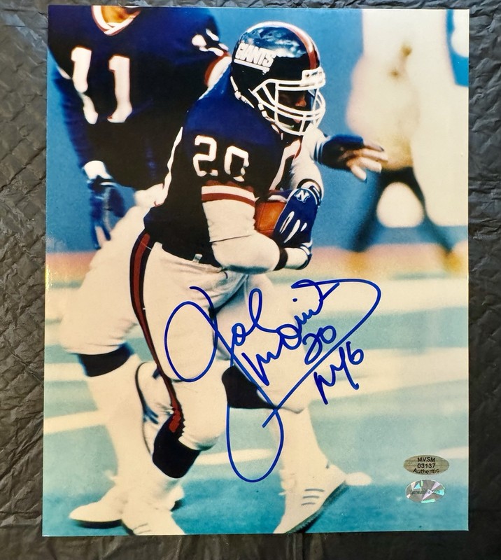 Joe Morris New York Giants Signed Original NFL Football Photo MVSM Auth