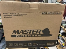 Master 3 Airbrush, Air Compressor & Hose Kit, 6 Primary Colors Acrylic Paint Set