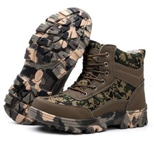 Mens Womens Safety Trainers High Top Work Boots Steel Toe Cap Camouflage Shoes