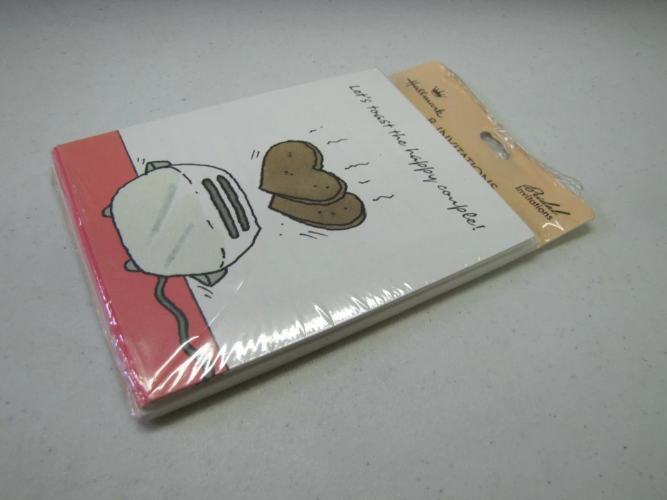 ¡Nuevo! 8 invitaciones de fiesta vintage con sello de ducha nupcial para novia novio boda Foto 3 de 3