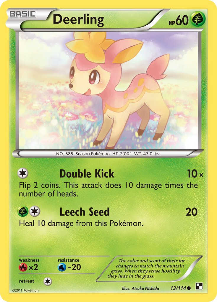 Deerling Black & White 13 Reverse Holo Pokemon Card LP