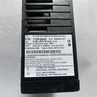 Used VLT2815PT4B20STR1DBF00A00C1 178F0665 Inverter Drive For Danfoss