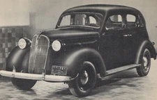 1937 Plymouth Car CARPENTER MOTOR Mcpherson Kansas KS Postcard 14029a