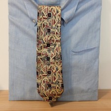 Designer Neck Tie Mens Multicolor Abstract Logo Silk GIOVANNI VALENTINO Italy