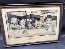 RARE! 1935  11" X 7" photo piccture Dionne Quintuplets Quints NEA Services