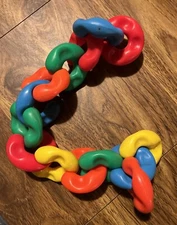 Vintage 1980’s Lot of 14 Multi-Color Playskool Kiddie Links Baby Toddler Toys