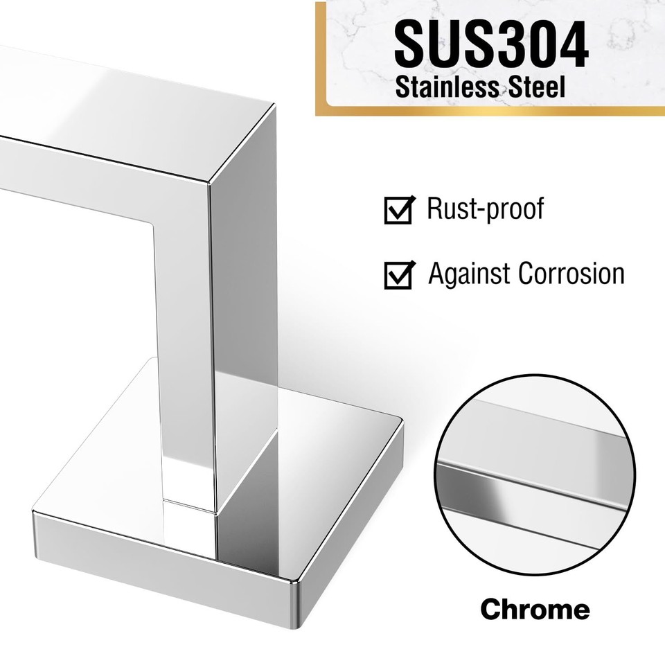 Chrome Toilet Roll Holder Wall Mounted SUS 304 Stainless Steel Toilet