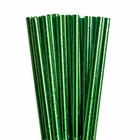Christmas Solid Green Metallic Stripe Printed Cake Pop Paper Party Straws