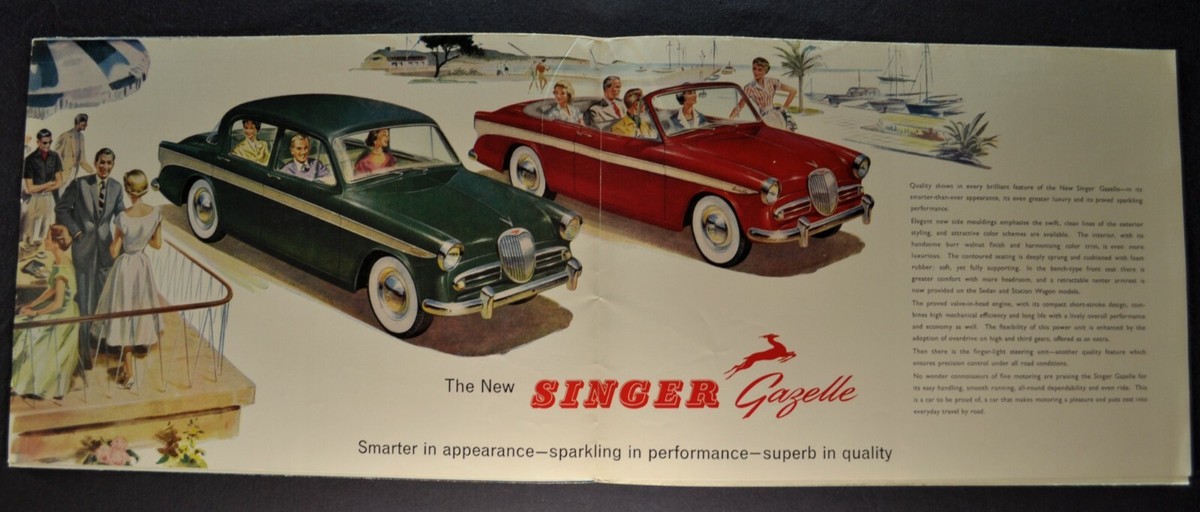 1959-1960 Singer Gazelle Brochure Folder Convertible Wagon