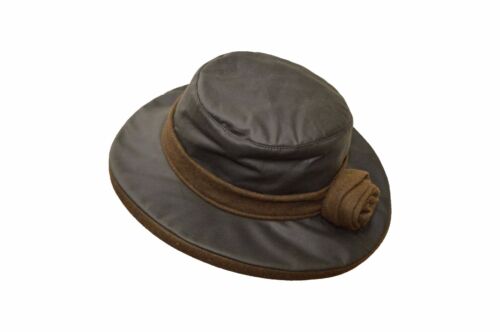 Walker & Hawkes Ladies Wax Windsor Rose Hat Wide Brim With Flower - 100% Cotton - Picture 4 of 10