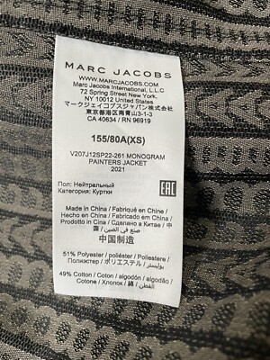 Marc Jacobs $325 Monogram Denim Logo Painters Jacket XS