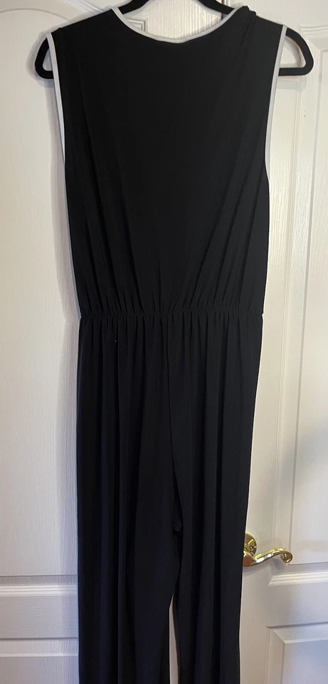 Женский комбинезон Tahari большого размера 2X черный с поясом укороченный широкие ноги повседневный стрейч - Изображение 2 из 4