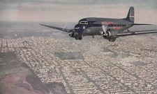 United Air Lines  Douglas DC-3 Advertising Flight Aviation Vtg Postcard G17