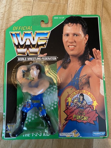 WWF Hasbro 123 Kid MOC Action Figure Signed...