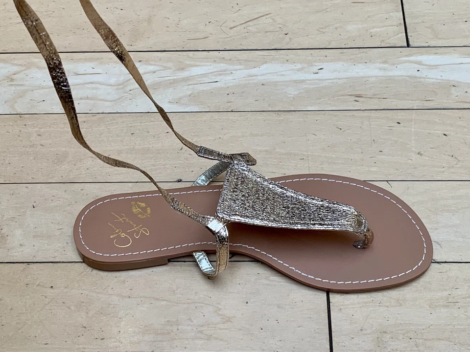 Sapatilhas femininas Colin Stuart tornozelo cor champanhe metálico tamanho 7 - Imagem 4 de 4