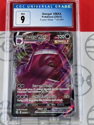 kazu ⑤ Pokemon SWSH Fusion Strike Gengar VMAX 157/264 AGS Mint+ 9.5