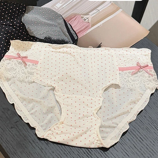 Sexy Mujeres Damas Lunares Encaje Bragas Calzoncillos Suave Lindo Ropa Interior Lencería Foto 2 de 4