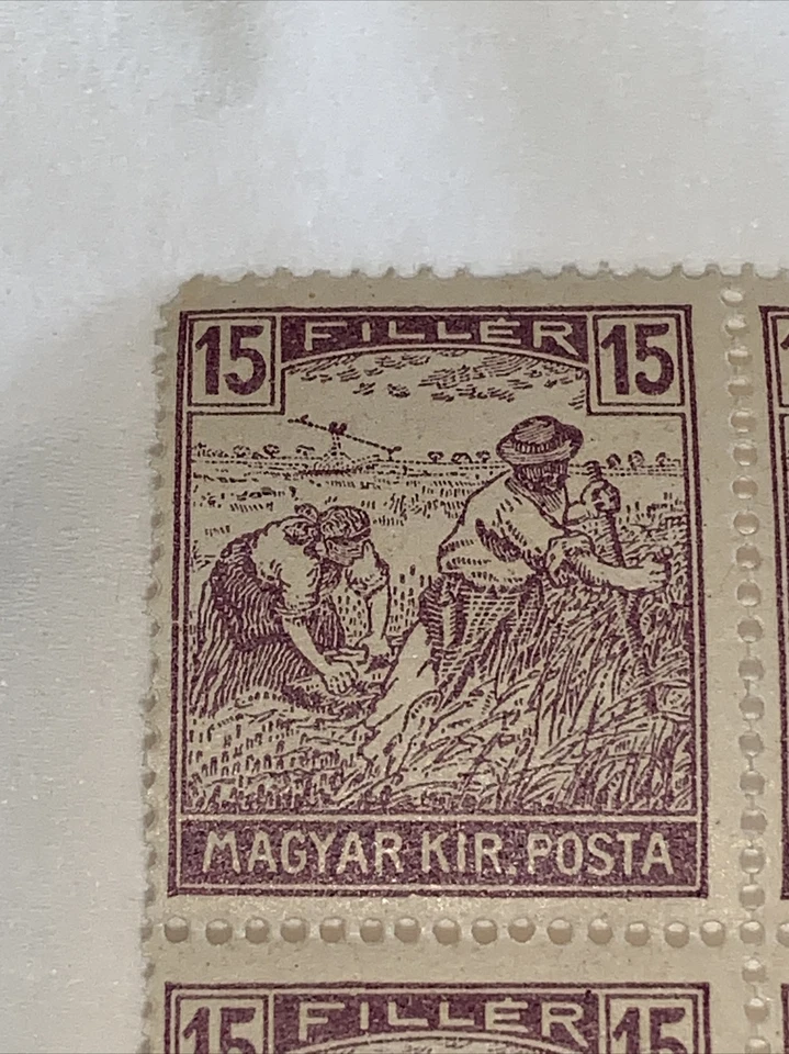 Hungría 1916 Sc# 114 Cosecha Trigo 15f Bloque De 4 MNH Foto 2 de 4