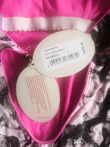 Ted Baker Pink Wild Horses Bandeau Swimsuit Size 1 Small New with tags - Picture 7 of 11