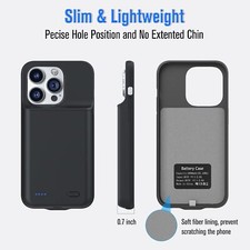 For iPhone 14 13 12 11 7 External Battery Charger Case Power Bank Charging Cover