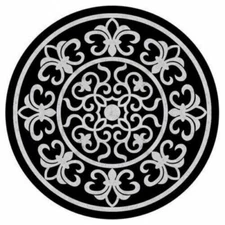 18" round black marble table top center coffee home decor inlay malachite b206